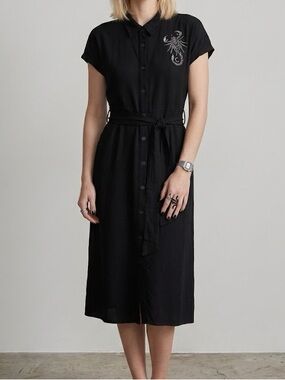 knee length dresses for ladies Disturbia | Spectre Layered Midi Shirt Dress main image 1